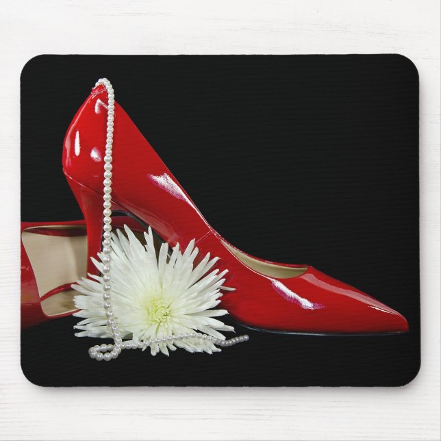 Red Shiny Shoes Mouse Pad (Front)
