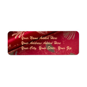 Red Shiny Wrapping Paper Return Address Labels