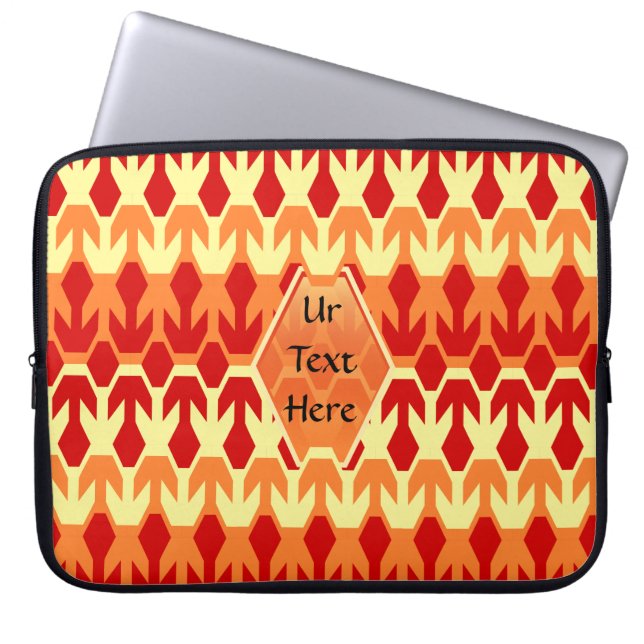 Red Ship and Yellow Arrow Monogram Laptop Sleeve (Front)