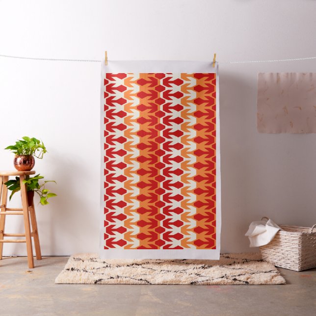 Red Ship and Yellow Arrow Pattern Fabric (In Situ)