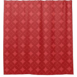 Red shippo pattern shower curtain