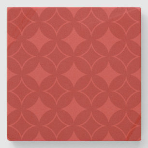 Red shippo pattern stone coaster