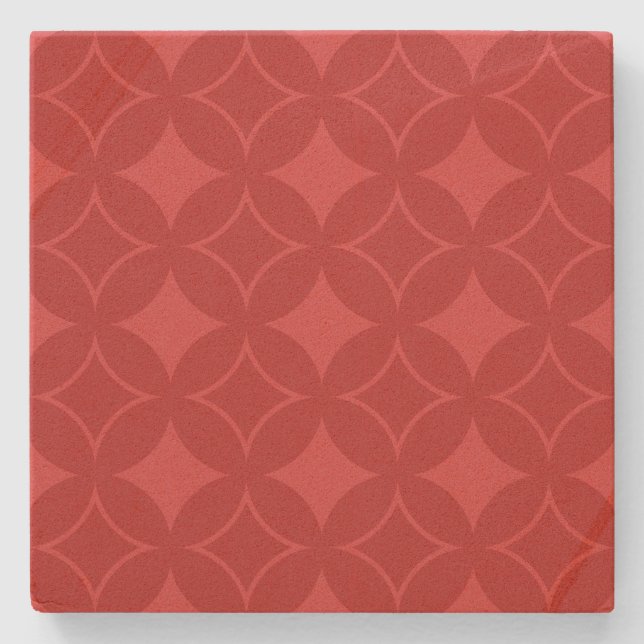 Red shippo pattern stone coaster (Front)