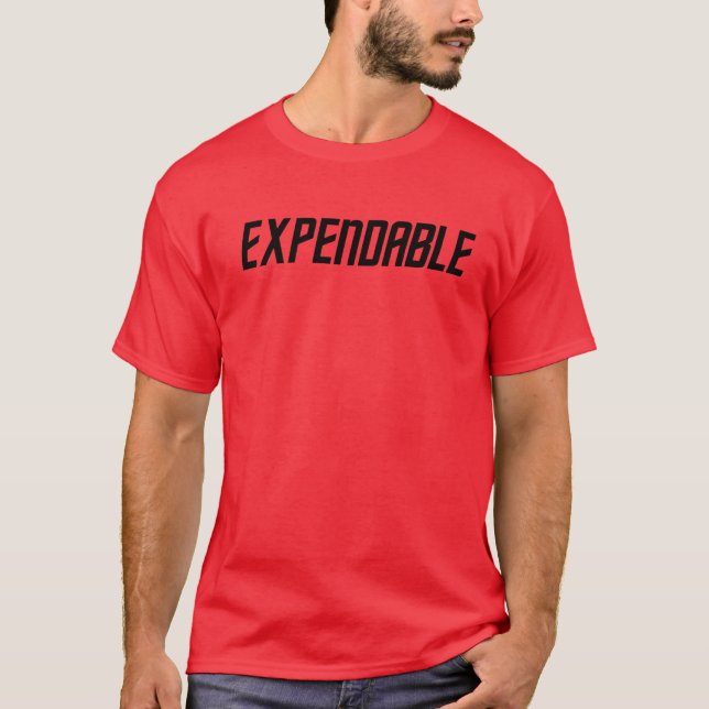 Red Shirt Expendable Science Fiction T-Shirt (Front)