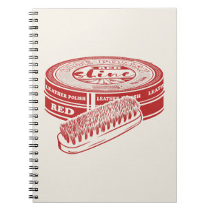 Red shoe polish notebook
