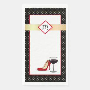 Red Shoes And Red Wine Napkin