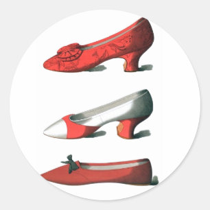 Red Shoes Classic Round Sticker