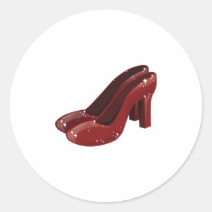 Red Shoes Classic Round Sticker