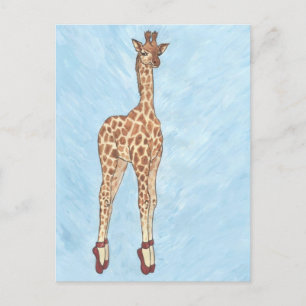 Red Shoes Giraffe Postcard