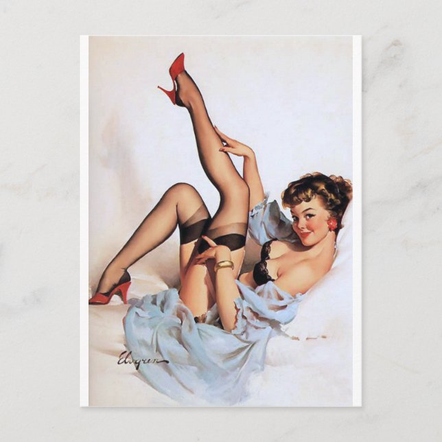 Red Shoes Pin Up Postcard (Front)