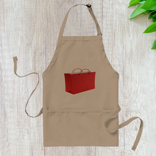 Red Shopping Bag Vibrant Adult Apron (Creator Uploaded)