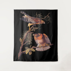 Red Shouldered Hawk Audubon Bird of Prey Tapestry