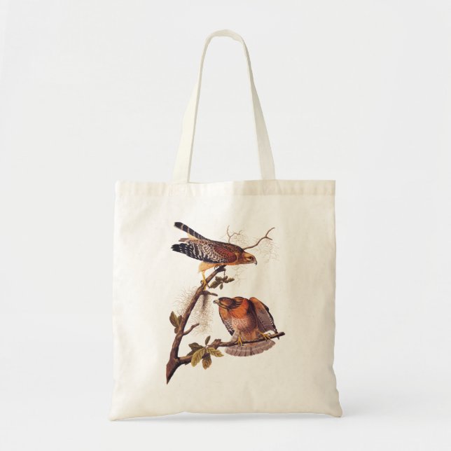 Red Shouldered Hawk Audubon Bird of Prey Tote Bag (Front)