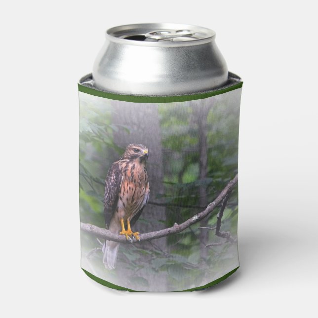 Red Shouldered Hawk Can Cooler (Can Front)