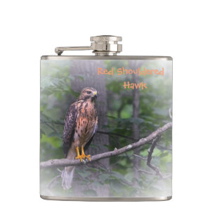 Red Shouldered Hawk Hip Flask