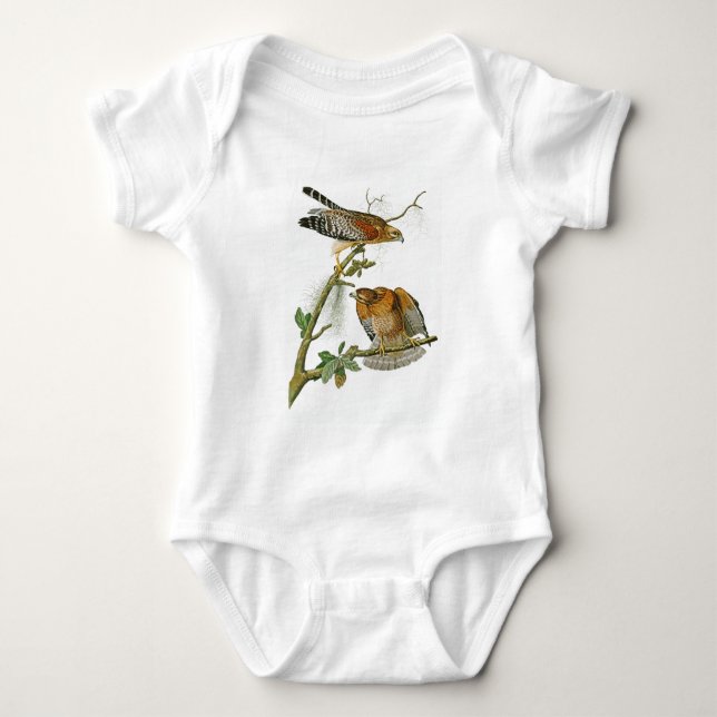 Red-shouldered Hawk John Audubon Birds of America Baby Bodysuit (Front)