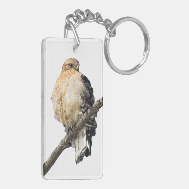 Red Shouldered Hawk Key Ring (Back Left)