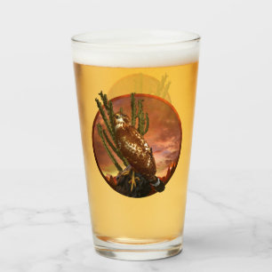 Red Shouldered Hawk LAST DESERT LIGHTS Glass