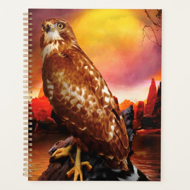 Red Shouldered Hawk LAST DESERT LIGHTS Planner (Front)
