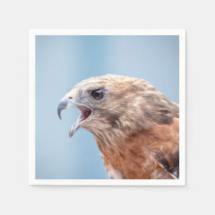 Red Shouldered Hawk on a rock Napkin