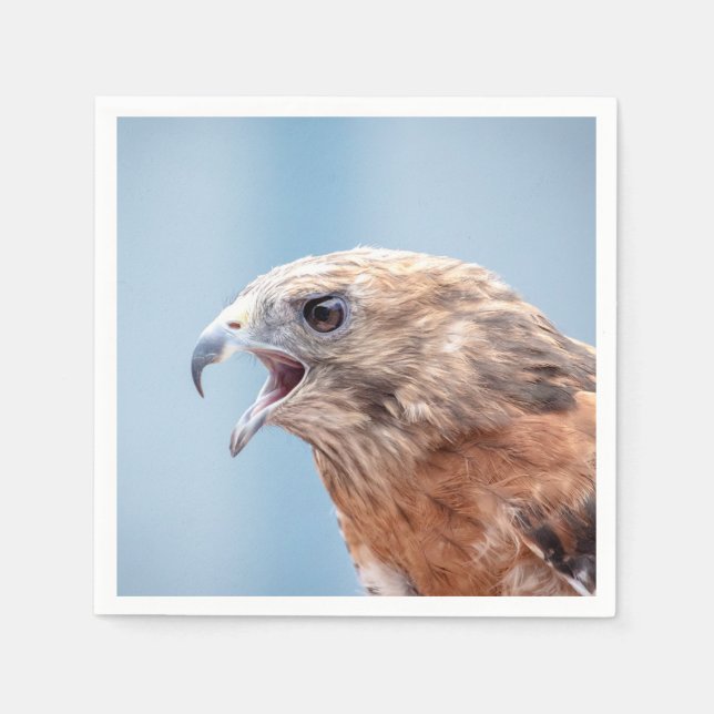Red Shouldered Hawk on a rock Napkin (Front)