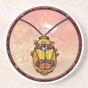 Red Shouldered Leaf Beetle Coaster