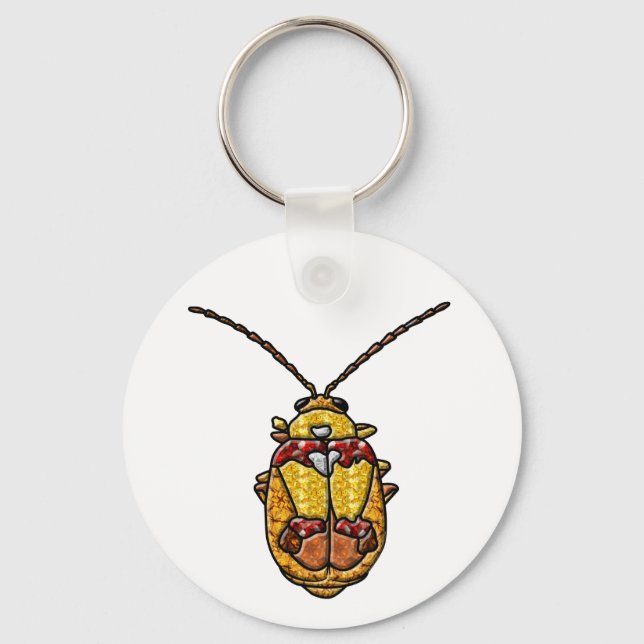 Red Shouldered Leaf Beetle Key Ring (Front)