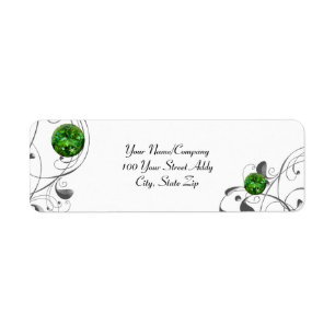 Red Shouldered Leaf Beetle, Scroll work Gems Return Address Label