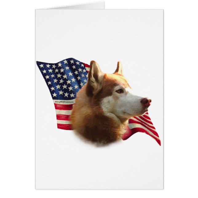 Red Siberian Husky Flag (Front)