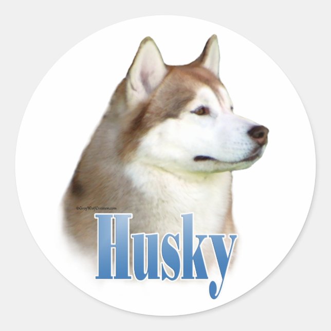 Red Siberian Husky Name - Sticker (Front)