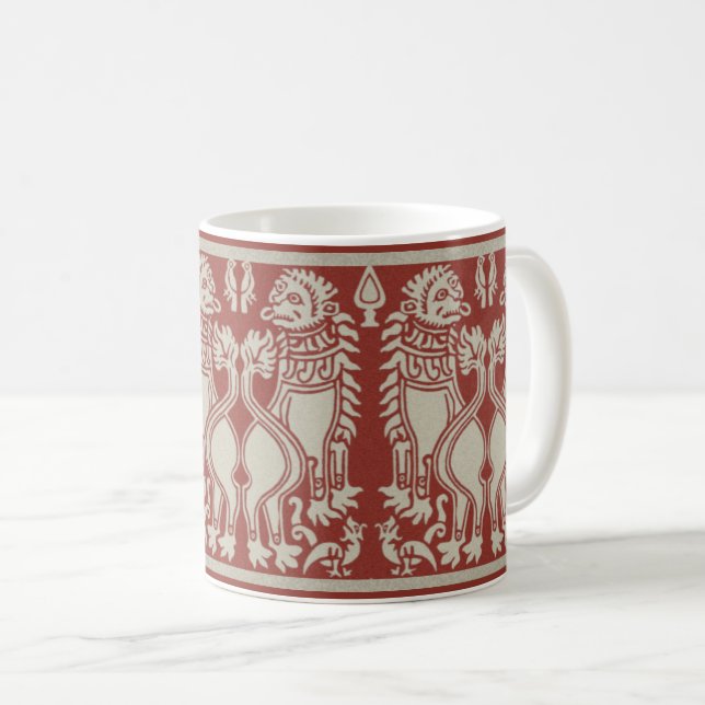 Red Sicilian Lions Coffee Mug (Front Right)
