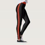 Red Side Stripe Black Leggings<br><div class="desc">Custom Colours - Sports Red Side Stripe Black Leggings - MIGNED Design - or Choose / Add Your Stripe and Leggings Colours with Customisation tool ! Good Luck - Be Happy :)</div>