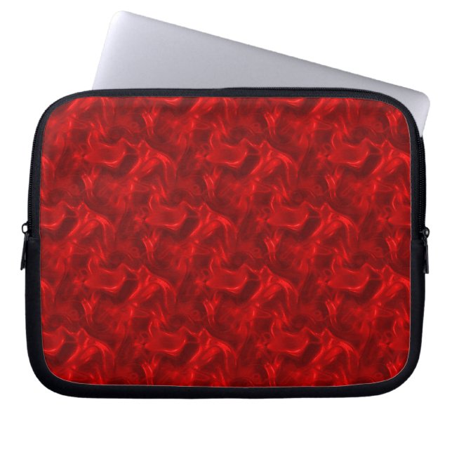Red Silk Effect Laptop Sleeve (Front)