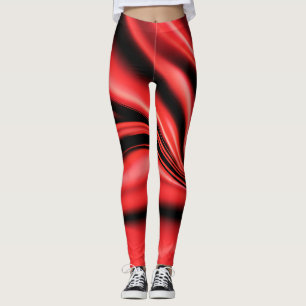 Red Silk Satin Luxury Leggings