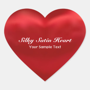 Red Silky Satin Heart Sticker