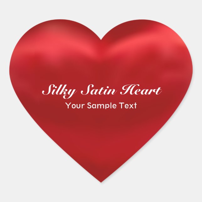 Red Silky Satin Heart Sticker (Front)