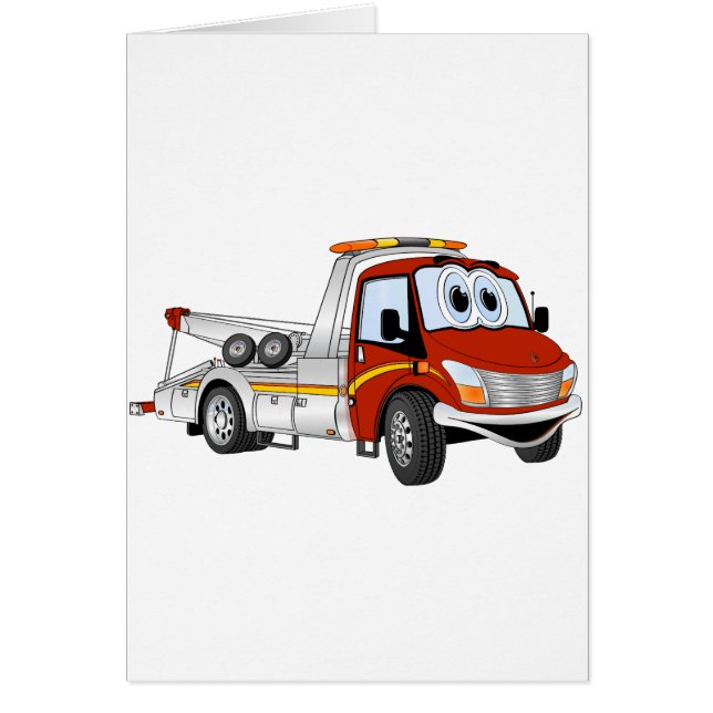 Red Silver Cartoon Tow Truck (Front)