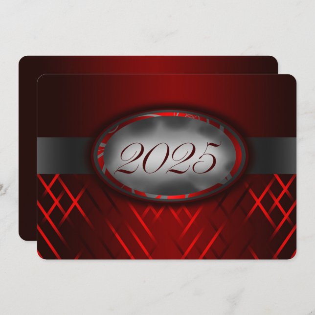 Red & Silver Class of 2025 Party Invitation (Front/Back)
