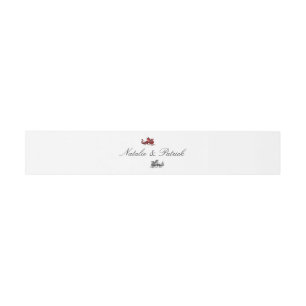 Red Silver Dragon Wedding Belly Bands Invitation Belly Band