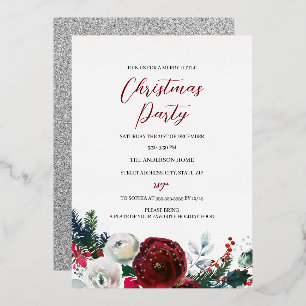 Red Silver Festive Foliage Christmas Party