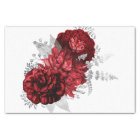 Red Silver Floral Bouquet Watercolor Decoupage