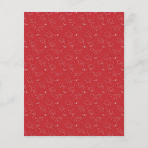 Red & Silver Graduation Cap Toss Scrapbook Paper