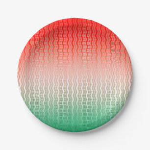 Red Silver Green Paper Plate