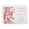 Red Silver Grey Grey Floral Wedding Invitation