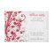 Red Silver Grey Grey Floral Wedding RSVP Reply