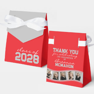 Red & Silver Grey Photo Collage Filmstrip Favour Box