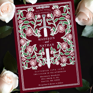 Red Silver Royal Sword Mediaeval Fantasy Wedding