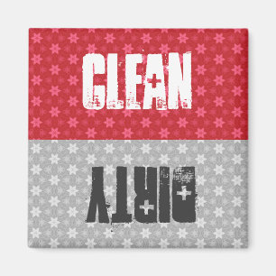 Red Silver Stars Clean Dirty Dishwasher C302 Magnet