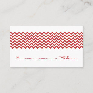 Red Simple Chevron Place Card