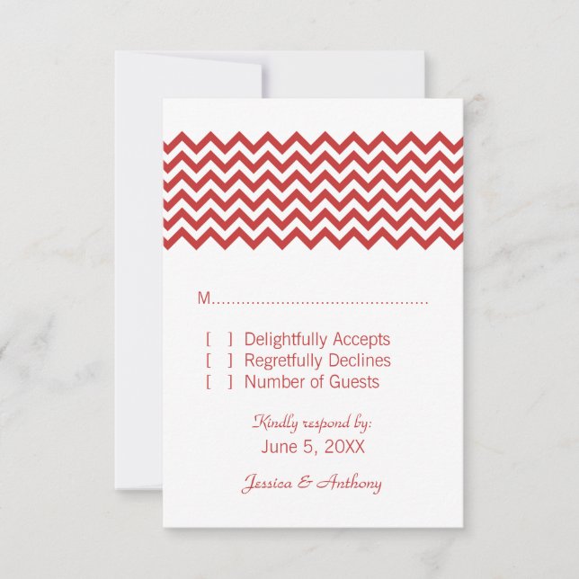 Red Simple Chevron Response Card (Front)